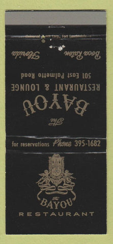 Matchbook Cover - Bayou Restaurant Boca Raton FL 30 Strike