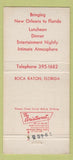Matchbook Cover - Bayou Restaurant Boca Raton FL 30 Strike