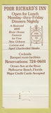 Matchbook Cover - Poor Richard's Inn Melbourne Beach FL 30 Strike