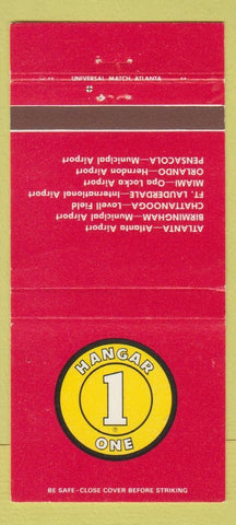 Matchbook Cover - Hangar One Atlanta Birmingham Miami Orlando airports 30 Strike