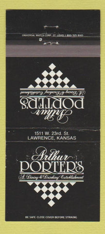 Matchbook Cover - Arthur Porter's Restaurant Lawrence KS 30 Strike