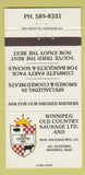 Matchbook Cover - Winnipeg Old Country Sausage MB 30 Strike