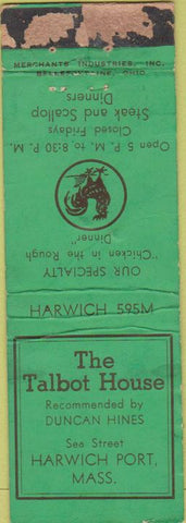 Matchbook Cover - Talbot House Harwich Port MA Merchants POOR