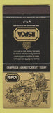 Matchbook Cover - RSPCA Campaign Against Animal Cruelty UK England 30 Strike
