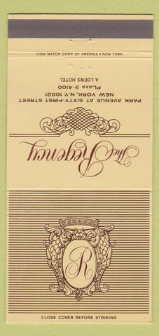 Matchbook Cover - The Regency Hotel New York City 30 Strike