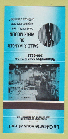 Matchbook Cover - Salle A Manger Du Vieux Moulin QC 30 Strike