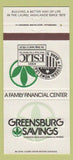 Matchbook Cover - Greensburg Savings PA 30 Strike