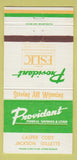 Matchbook Cover - Provident Savings Casper Cody Jackson Gillette WY 30 Strike