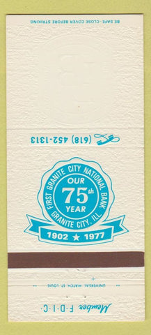 Matchbook Cover - 1977 First Granite City National Bank IL 30 Strike