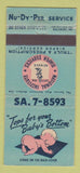 Matchbook Cover - Nu Dy Per Service Diaper Baltimore MD 30 Stick