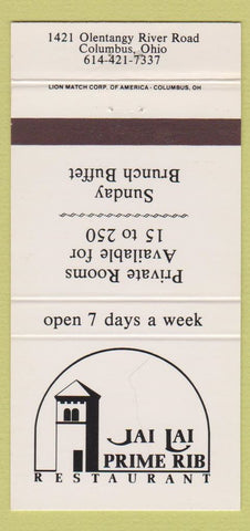 Matchbook Cover - Jai Lai Prime Rib Restaurant Columbus OH 30 Strike