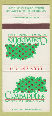 Matchbook Cover - Crabapple's Restaurant Sturbridge MA 30 Strike