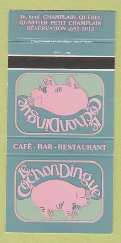 Matchbook Cover - Le Cochon Dingue Champlain QC pig 30 Strike