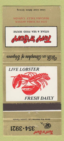 Matchbook Cover - Turf n Surf Steak Seafood Niagara Falls ON 30 Strike