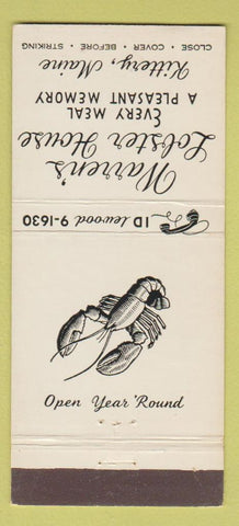 Matchbook Cover - Warren's Lobster House Kittery ME 30 Strike