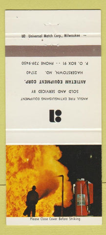 Matchbook Cover - Ansul Fire Extinguisher Antietam Hagerstown MD 30 Strike