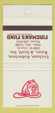 Matchbook Cover - Insurance Ericksen Robertson Rasey Milwaukee WI WEAR 30 Strike