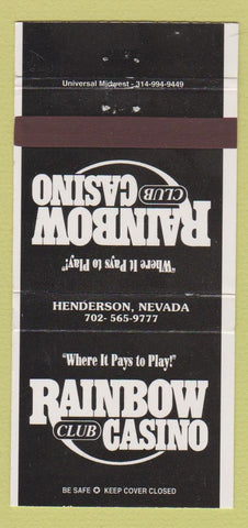 Matchbook Cover - Rainbow Club Casino Henderson NV WEAR 30 Strike
