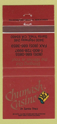 Matchbook Cover - Chumash Casino Santa Ynez CA 30 Strike