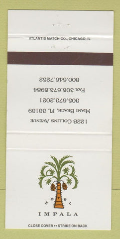 Matchbook Cover - Hotel Impala Miami Beach FL WEAR 30 Strike