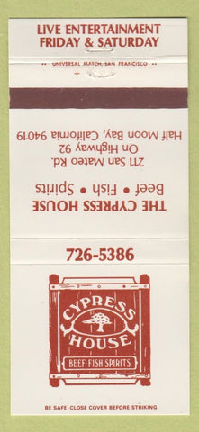 Matchbook Cover - Cypress House Half Moon Bay CA WEAR 30 Strike
