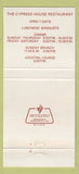 Matchbook Cover - Cypress House Half Moon Bay CA WEAR 30 Strike