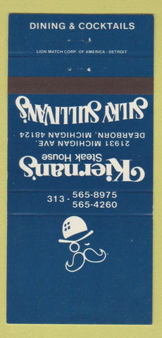Matchbook Cover - Kiernan's Steak House Silk Sullivan's Dearborn MI 30 Strike