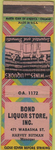 Matchbook Cover - Bond Liquor Store ST Paul MN WEAR