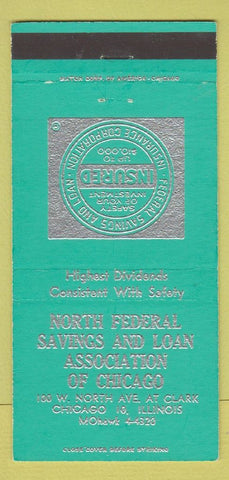 Matchbook Cover - North Federal Savings and Loan Chicago IL 30 Strike