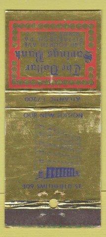 Matchbook Cover - Dollar Savings Bank Pittsburgh PA WEAR 21 Strike Feature