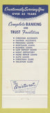 Matchbook Cover - Merchants National Bank Bangor PA 30 Strike
