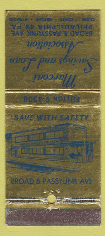 Matchbook Cover - Marconi Saving and Loan Philadelphia PA WEAR 30 Stick
