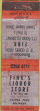 Matchbook Cover - Fink's Liquor Store St Paul MN WORN