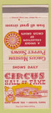 Matchbook Cover - Circus Hall of Fame Sarasota FL puppet shows 30 Strike
