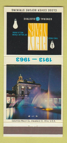 Matchbook Cover - General Electric Nela Park 1963 Cleveland OH 30 Strike