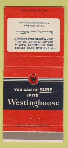 Matchbook Cover - Westinghouse 30 Strike
