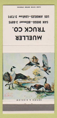 Matchbook Cover - Mueller Truck Company San Diego Los Angeles CA 30 Strike