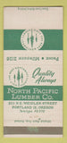 Matchbook Cover - North Pacific Lumber Portland OR 30 Strike