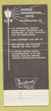 Matchbook Cover - George Washington Hotel Washington PA 30 Strike