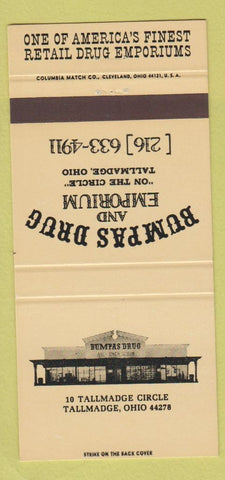 Matchbook Cover - Bumpas Drug and Emporium Tallmadge OH 30 Strike