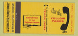 Matchbook Cover - Yellow Pages Phone Book Ohio Bell 30 Stick