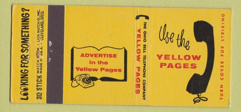 Matchbook Cover - Yellow Pages Phone Book Ohio Bell 30 Stick