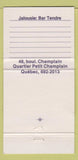 Matchbook Cover - Jalousie Bar Quebec QC WEAR 30 Strike