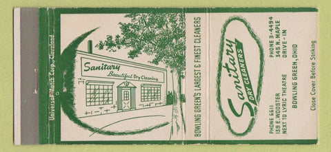 Matchbook Cover - Sanitary Dry Cleaners Bowling Green OH 30 Strike