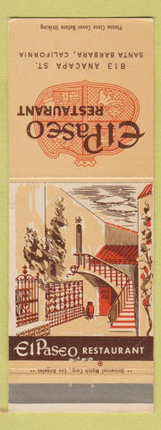 Matchbook Cover - El Paseo Restaurant Santa Barbara CA