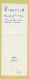 Matchbook Cover - The Homestead Maywood IL restaurant