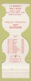 Matchbook Cover - Oklahoma Sooners Football 1977 JR Dickey's Oklahoma City OK