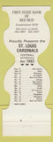 Matchbook Cover - St Louis Cardinals Football 1982 Bank Red Bud IL