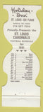 Matchbook Cover - St Louis Cardinals Football 1981 Holiday Inn Eureka MO