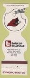 Matchbook Cover - St Louis Cardinals Football 1984 Bank Belleville IL